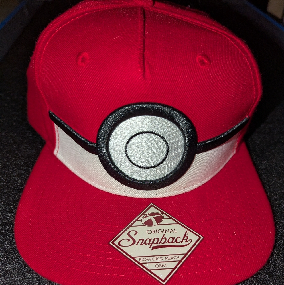 POKEMON logo gamer red snapback hat
